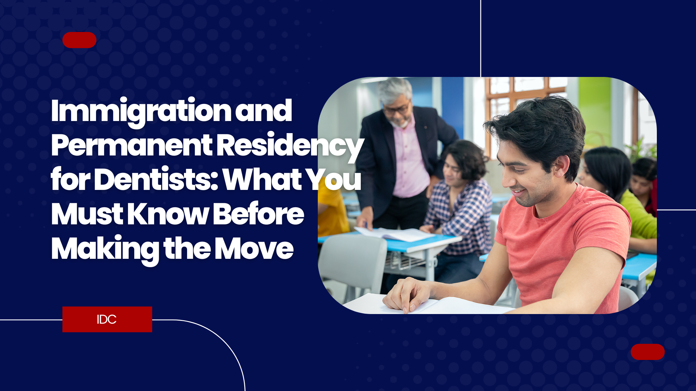 Smiling international dentist moving to Canada for permanent residency