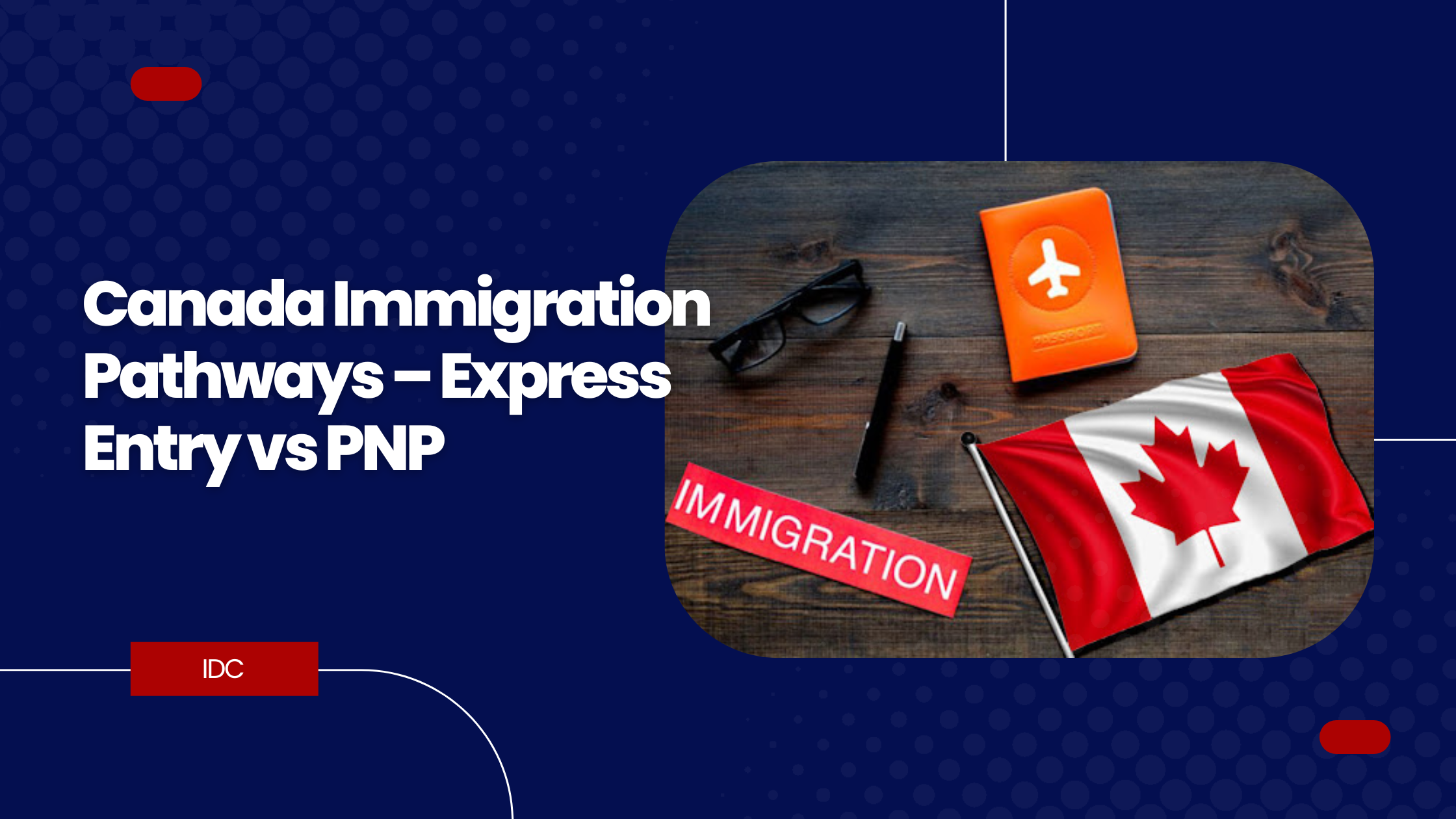 Illustration comparing Express Entry and PNP routes for Canada immigration